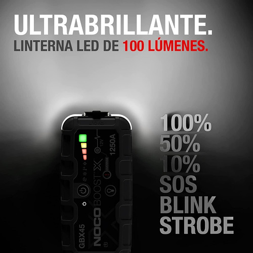 Noco Gbx45 boost 1250 A 12v arrancador de Autos portatil color negro y gris