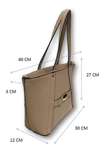 Imagen 5 de 5 de Bolso De Dama Ab4m30 Tote Café Claro