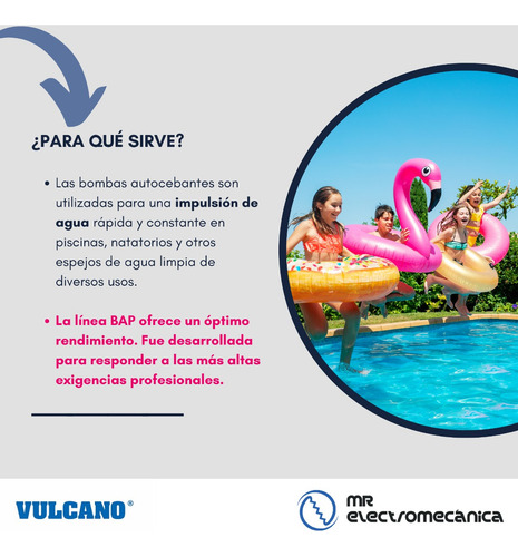 Imagen 2 de 10 de Bomba Autocebante Piscina Vulcano 3/4 0.75 Hp Bae075