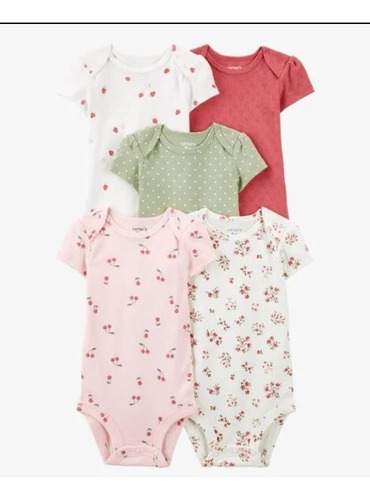 Carters Set Bodies X 5 Manga Corta Coral Claro 24 Meses