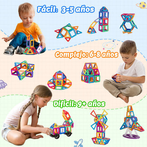 Bloques De Construcción Magnéticos Regalos Para Niños 84pcs