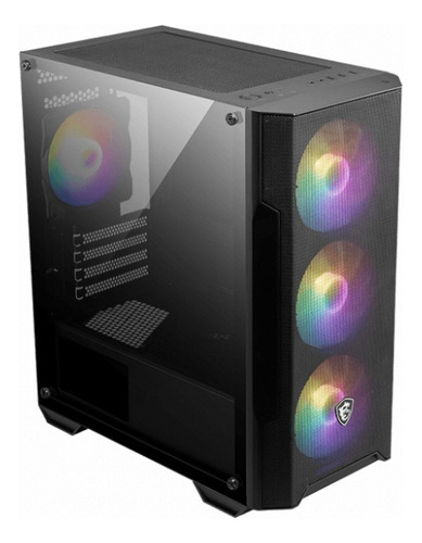 Gabinete Msi Mag Forge M100a Micro Atx Argb Acrilico Usb 3.2 Negro