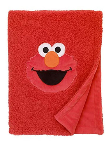 Sesame Street Elmo Red Soft Plush Sherpa Manta Para Niños Pe