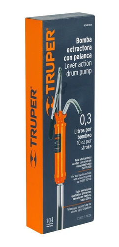 Imagen 3 de 8 de Bomba Acero Manual Extractora Palanca Ideal Para Lubricantes