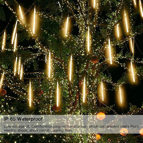 Luces Led Guirnalda Lluvia Meteoro Navidad Blanco Calido