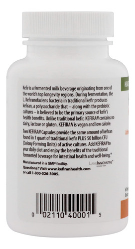 Suplemento Lane Innovative Kefiran Kefiran Kefir Nutrient 60