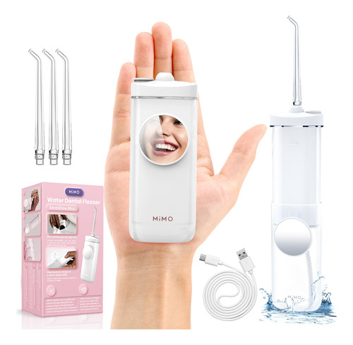 Mimo Water Dental Flosser Con Espejo, Irrigador Bucal De Bol