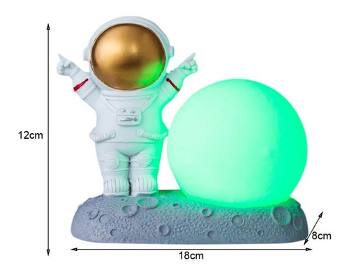 Lámpara Luna Astronauta Luz De Noche Espanta Cuco Galaxia