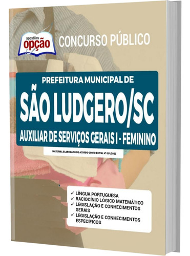 Apostila São Ludgero - Auxiliar Serviços Gerais 1 Feminino