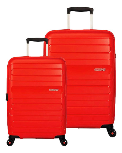 Conjunto De Malas Pp American Tourister Sunside P/m Vermelha Lisa