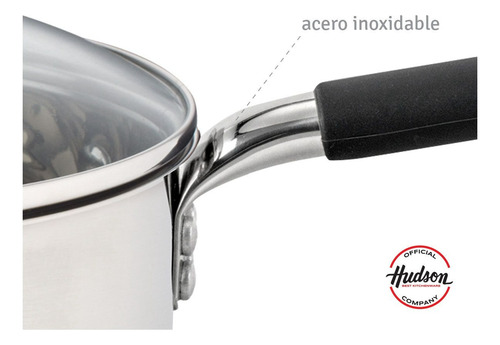 Bateria De Acero Inoxidable Tapa Colador Hudson 6 Piezas Ofi Plateado