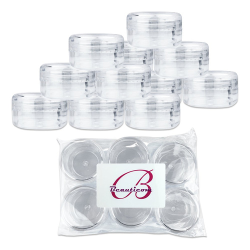 (quantity: 12 Pieces) Beauticom 15g/15ml (0.5oz) Round Clear