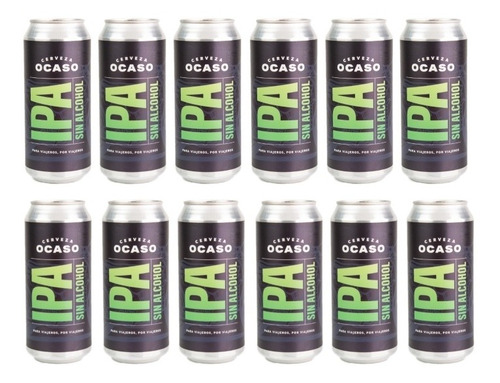 Cerveza Ipa Sin Alcohol Pack X 12 Und Lata 473 Ml Ocaso