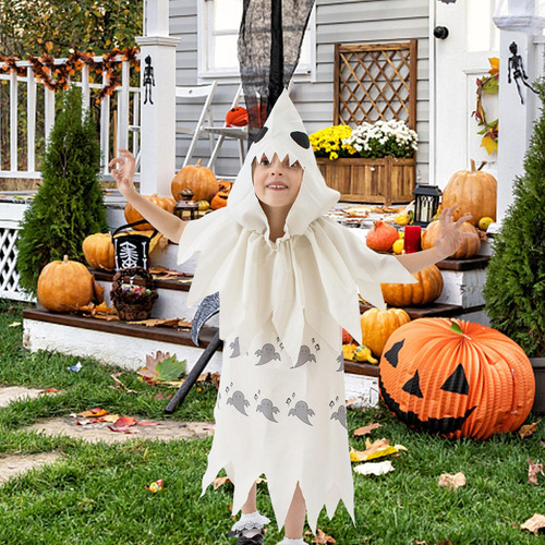 Disfraz De Fantasma De Halloween, Vestido Con Diadema, Sg