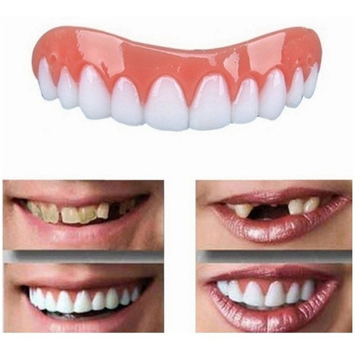 Paquete De 2 Dientes Falsos Profesionales De Silicona Bright