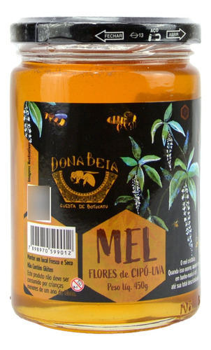 Mel Abelha Cipo Uva 450g + Extrato Propolis Verde 30ml Puro