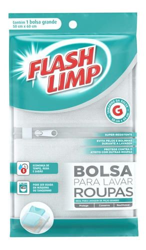 Bolsa P/ Lavar Roupas Grande 50 X 60cm Flash Limp