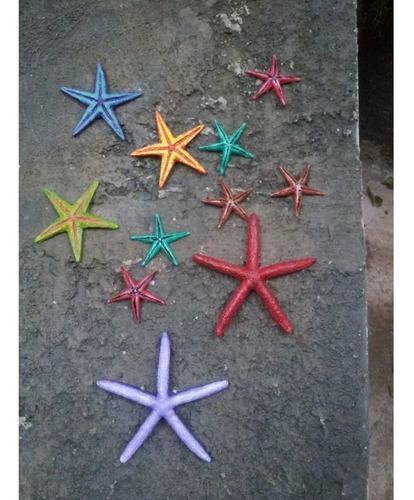 Estrelas Do Mar Sortidas De Resina Colorida 12 Unidades