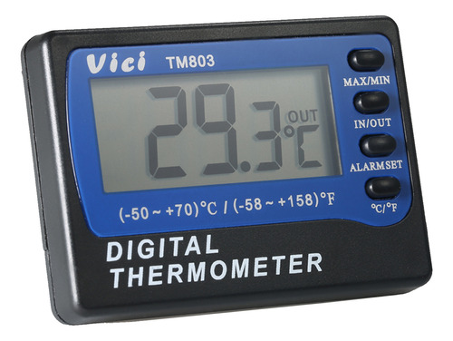 Vici Termómetro Mini Lcd Digital C/f Con Entrada Máx. Pantal