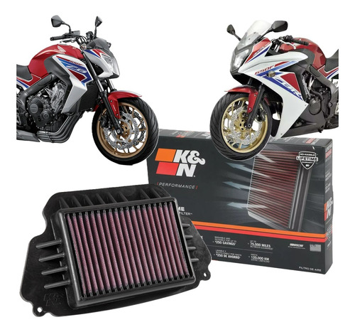 Filtro Ar Esportivo K&n Ha-6414 Cb650f Cbr650f Cb Cbr 650f