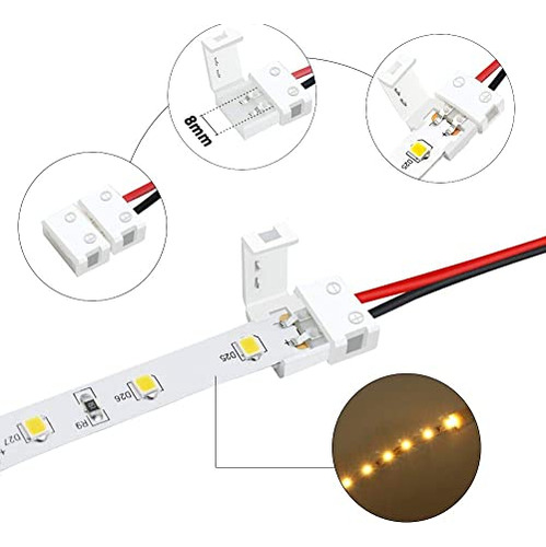Kit De Conectores De Tira De Luz Led Lightingwill De 2 Pines