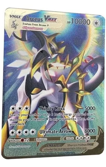 Cartas Metálicas Arceus-pokémon Vmax Para Niños, Tarjetas