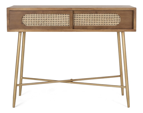 Christopher Knight Home Tuttle - Mesa Consola, Nogal + Oro A