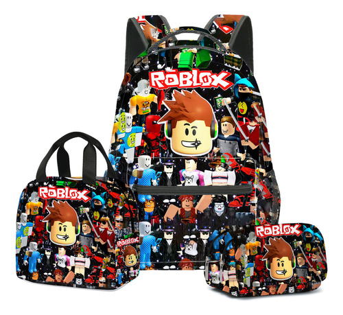 Mochila Escolar Roblox Lonchera Bolsa Para Bolígrafos 3pcs