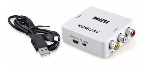 Imagen 8 de 10 de Conversor Hdmi A Rca Full 1080p Notebook Proyector Fact A B