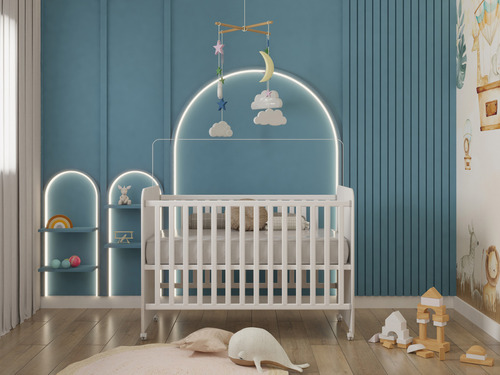Cama Berço Americano Premium Menino Menina Bebe Inocencia Com Rodizios Criança Quarto Do Nenem