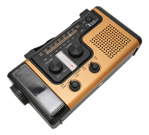 Radio De Emergencia Portátil Led Solar Con Manivela
