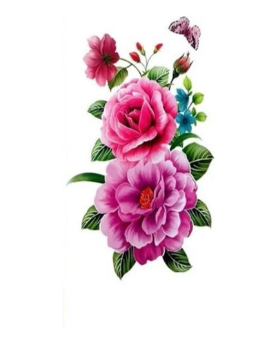 Tatuagem Temporária Delicada Com 20 Cm Floral Borboleta