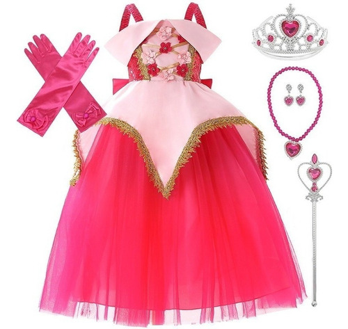 Disfraz Princesa Aurora Vestido Cosplay Halloween Carnaval