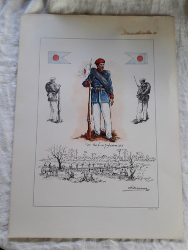 Lamina Marenco  Regimiento Del Cuerpo De Zapadores 1865