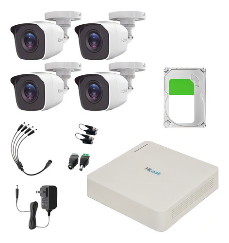 Kit Videovigilancia Hilook Dvr 4 Camaras + Disco Duro 500gb