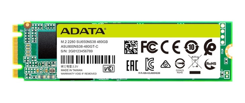 Ssd M.2 2280 Adata Su650 480gb Sata 3d Nand Asu650ns38-480gt