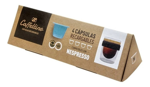 Imagen 2 de 9 de Nespresso 4 Capsulas Recargables Caffettino Titanweb