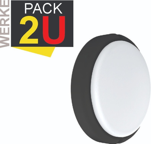 Aplique Pared Exterior Tortuga Led 15w Pack X 2 Color Negro Redonda Color De La Luz Fría