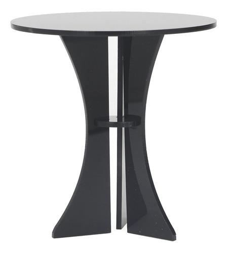Mesa Redonda Con Forma De Casa De Muñecas, Negra, Estable, D