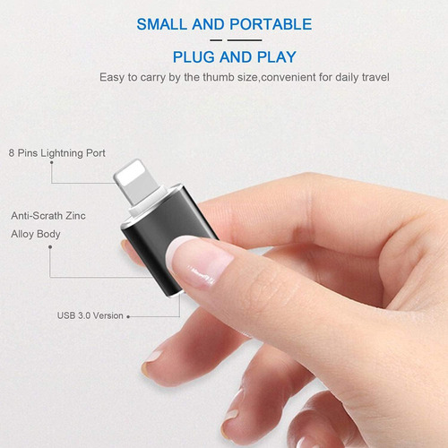 Adaptador Otg Lightning Macho A Usb 3.0 Hembra Para iPhone
