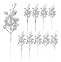 Comprar 10 Unidades De Tallos De Bayas Artificiales Con Purpurina, R