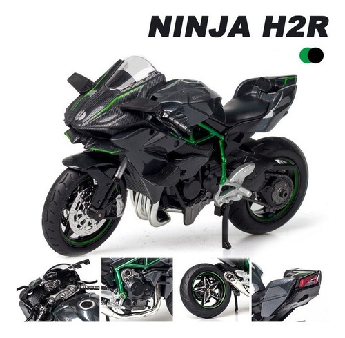 1:12 Ninja H2r Miniatura Metal Moto Con Luces Y Sonido