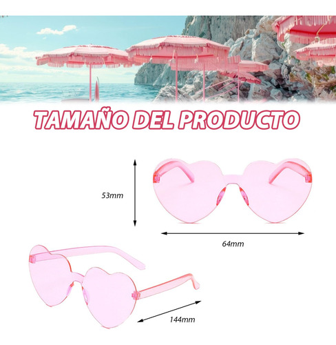 15 Pares De Lentes De Sol Con Forma De Corazón Sin Montura