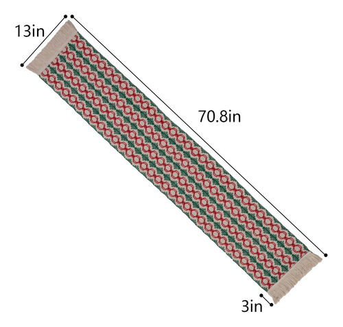 Bandera De Mesa De Decoración Navideña De Algodón Tejida En