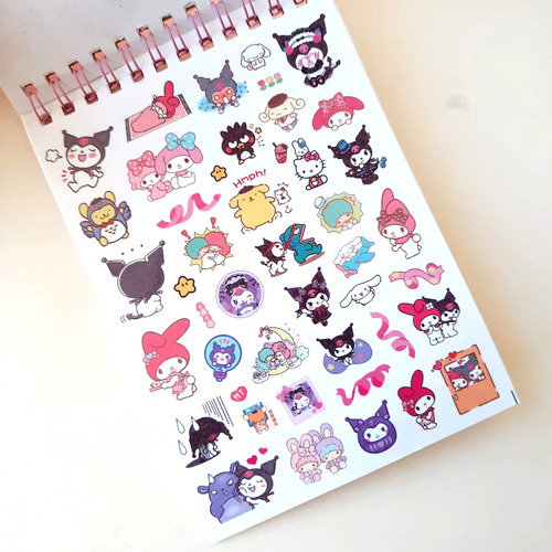 Libreta De Stickers Kawaii Sanrio Kuromi My Melody Holo Pet