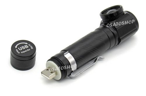 Lanterna Tática 90º Potente Led 515 Recarregável Via Usb 5v