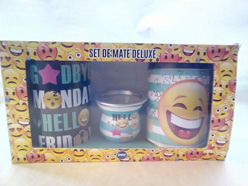 Set De Mate Deluxe Emoji (1yerbera /1azucarera/ 1mate) Envio