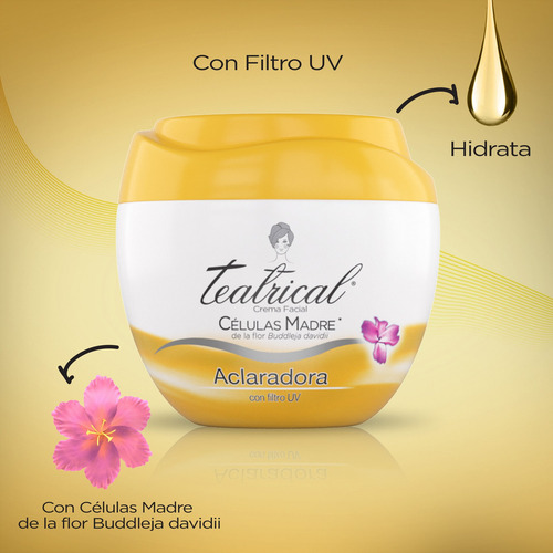 Imagen 4 de 8 de Teatrical Crema Facial Aclaradora 200gr
