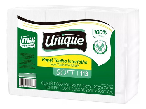 Papel Toalha Interfolha Mili 100% Celulose Mili C/ 1000fls