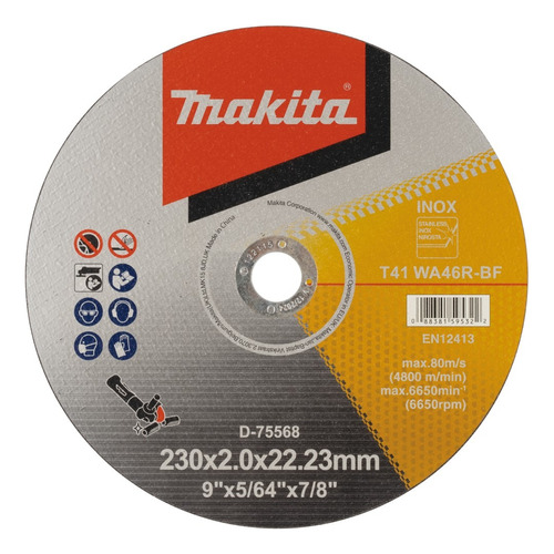 Disco Fino De Corte Para Inox 230x2mm Makita D-75568